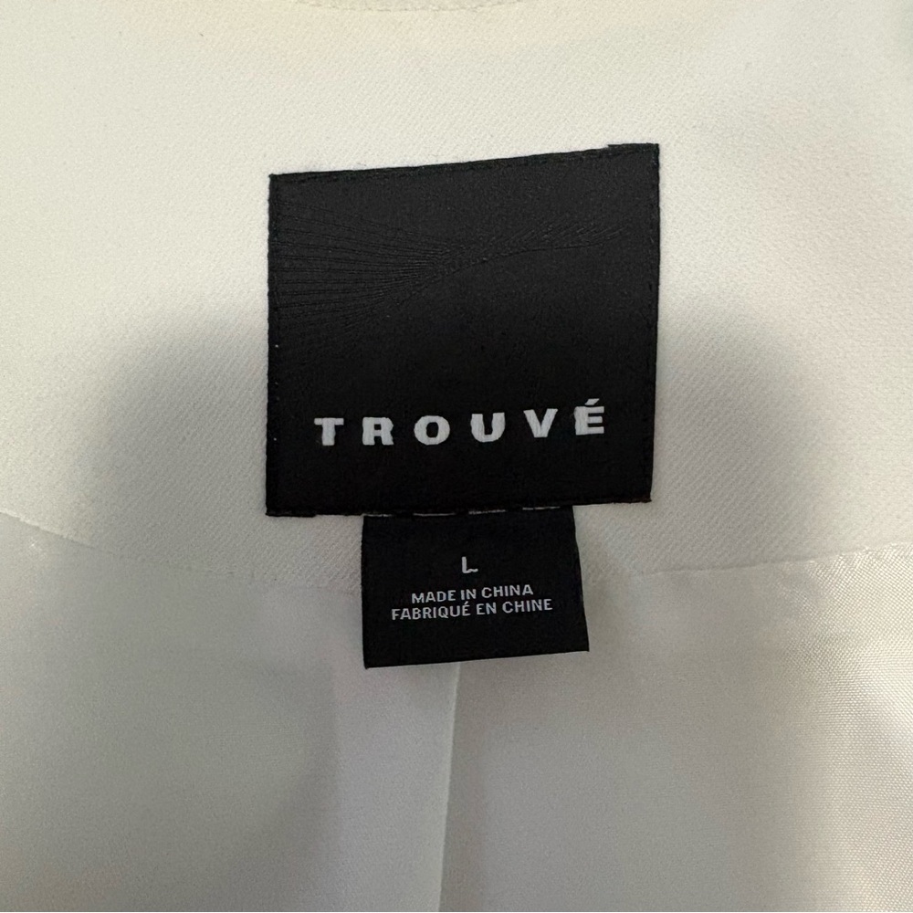 Trouve White Draped Open-Front Blazer with Zip Detail - Picture 13 of 15